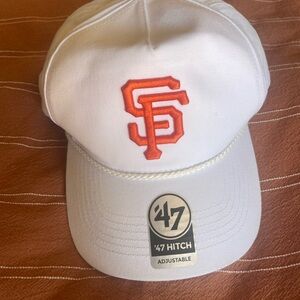 SF Giants White '47 Brand Adjustable Cap with Orange Logo